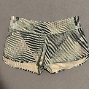 Smartwool Active Lined Shorts Striped Low-Rise Bamp Blue Womens Size Medium